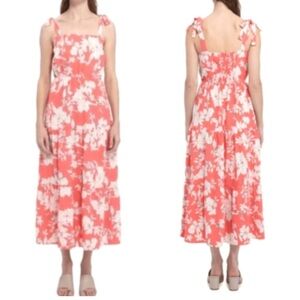💥Paper Moon Floral Pink Sleeveless Mid Dress M